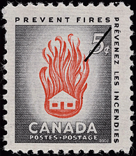 Timbre de 1956 - Prévenez les incendies - Timbre du Canada
