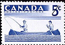 1957 - Fishing - Canadian stamp - Stamps of Canada