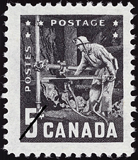 Timbre de 1957 - Industrie minière du Canada - Timbre du Canada