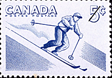 1957 - Skiing - Canadian stamp - Stamps of Canada