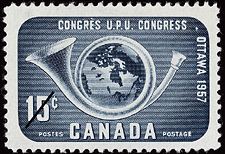 Congrès Union postale universelle, Ottawa 1957 - Timbre du Canada