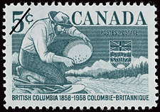 Timbre de 1958 - Colombie-Britannique - Timbre du Canada