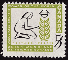 Union mondiale de femmes rurales 1959 - Timbre du Canada
