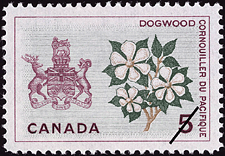 Timbre de 1965 - Cornouiller du Pacifique, Colombie-Britannique - Timbre du Canada