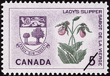 Timbre de 1965 - Sabot de la Vierge, Île-du-Prince-Édouard - Timbre du Canada