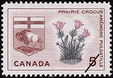 Prairie Crocus, Manitoba 1965 - Canadian stamp