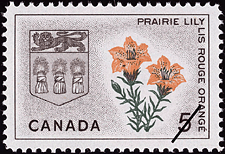 Prairie Lily, Saskatchewan  1966 - Canadian stamp