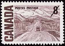 1967 - Alaska Highway between Watson Lake and Nelson - Canadian stamp - Stamps of Canada