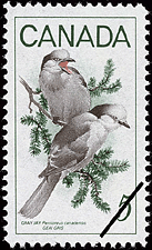 Timbre de 1968 - Geai gris, Perisoreus canadensis - Timbre du Canada