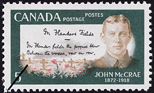 Timbre de 1968 - John McCrae, 1872-1918, In Flanders Field - Timbre du Canada