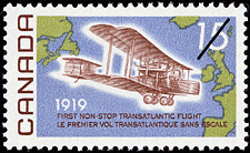 Le premier vol transatlantique sans escale, 1919 1969 - Timbre du Canada
