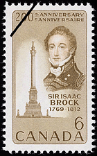 Timbre de 1969 - Sir Isaac Brock, 1769-1812, 200<sup>e</sup> anniversaire - Timbre du Canada