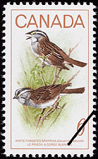 1969 - White-throated Sparrow, Zonatrichia albicollis - Canadian stamp - Stamps of Canada