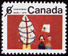 Timbre de 1970 - Arbre de Noël - Timbre du Canada