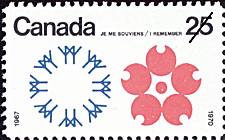 Timbre de 1970 - Je me souviens, 1967, 1970 - Timbre du Canada