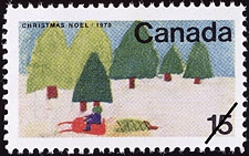 1970 - Snowmobile - Canadian stamp - Stamps of Canada