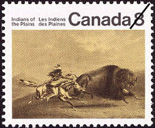 Timbre de 1972 - La chasse au bison - Timbre du Canada
