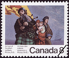 1973 - Arrival of Scottish Settlers, Pictou, N.S. - Canadian stamp - Stamps of Canada