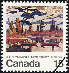 1973 - J.E.H. MacDonald, painter, 1873-1932 - Canadian stamp - Stamps of Canada