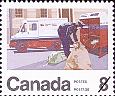 Timbre de 1974 - Courrier des services postaux - Timbre du Canada