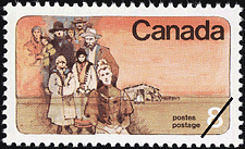 Timbre de 1974 - Les colons des Prairies - Timbre du Canada