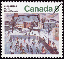Skaters in Hull 1974 - Canadian stamp