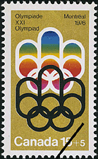 Symbol of the Montreal Games 1974 - Canadian stamp