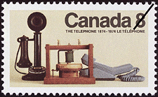 Timbre de 1974 - Le téléphone, 1874-1974 - Timbre du Canada