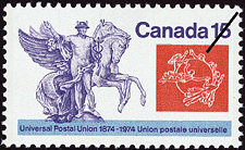 Timbre de 1974 - Union postale universelle, 1874-1974 - Timbre du Canada