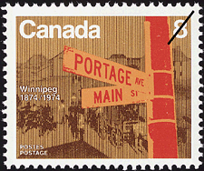 Winnipeg, 1874-1974 1974 - Timbre du Canada