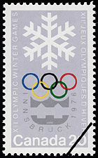Timbre de 1976 - XII<sup>e</sup> Jeux olympiques d'hiver, Innsbruck, 1976 - Timbre du Canada