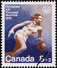 Timbre de 1976 - Le basketball - Timbre du Canada