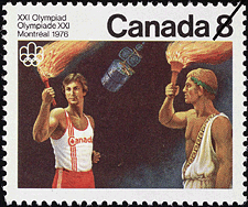 Timbre de 1976 - La cérémonie du flambeau - Timbre du Canada