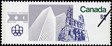 Timbre de 1976 - Place Ville-Marie et église Notre-Dame - Timbre du Canada