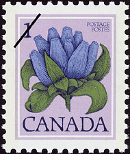 Gentiane close, Gentiana andrewsii 1977 - Timbre du Canada