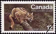 Timbre de 1977 - Couguar de l'Est, Felis concolor cougar - Timbre du Canada