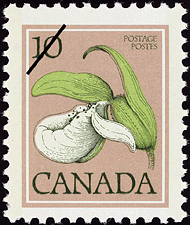 Timbre de 1977 - Cypripède de passereau, Cypripedium passerinum - Timbre du Canada