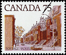 Timbre de 1978 - Scène de rue du Québec - Timbre du Canada