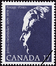 Timbre de 1980 - John George Diefenbaker, 1895-1979 - Timbre du Canada