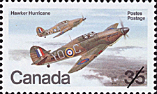 1980 - Hawker Hurricane - Canadian stamp - Stamps of Canada