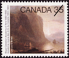 Lucius Richard O'Brien, Sunrise on the Saguenay 1980 - Canadian stamp