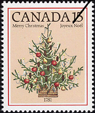 Timbre de 1981 - Arbre de Noël, 1781 - Timbre du Canada