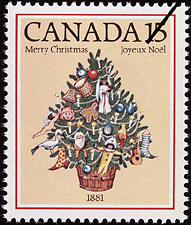 Timbre de 1981 - Arbre de Noël, 1881 - Timbre du Canada