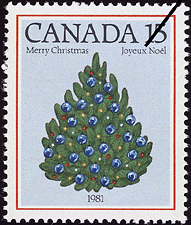 Timbre de 1981 - Arbre de Noël, 1981 - Timbre du Canada