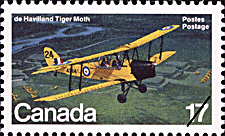 de Havilland Tiger Moth 1981 - Canadian stamp