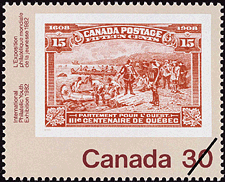 Timbre de 1982 - Départ de Champlain, 1908 - Timbre du Canada