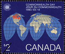 Timbre de 1983 - Jour du Commonwealth, 1983/03/14 - Timbre du Canada