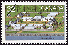 Timbre de 1983 - Le fort William (Ont.)  - Timbre du Canada
