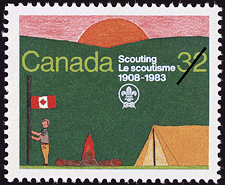 1983 - Scouting, 1908-1983 - Canadian stamp - Stamps of Canada