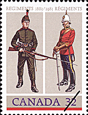 1983 - The Royal Winnipeg Rifles, The Royal Canadian Dragoons - Canadian stamp - Stamps of Canada